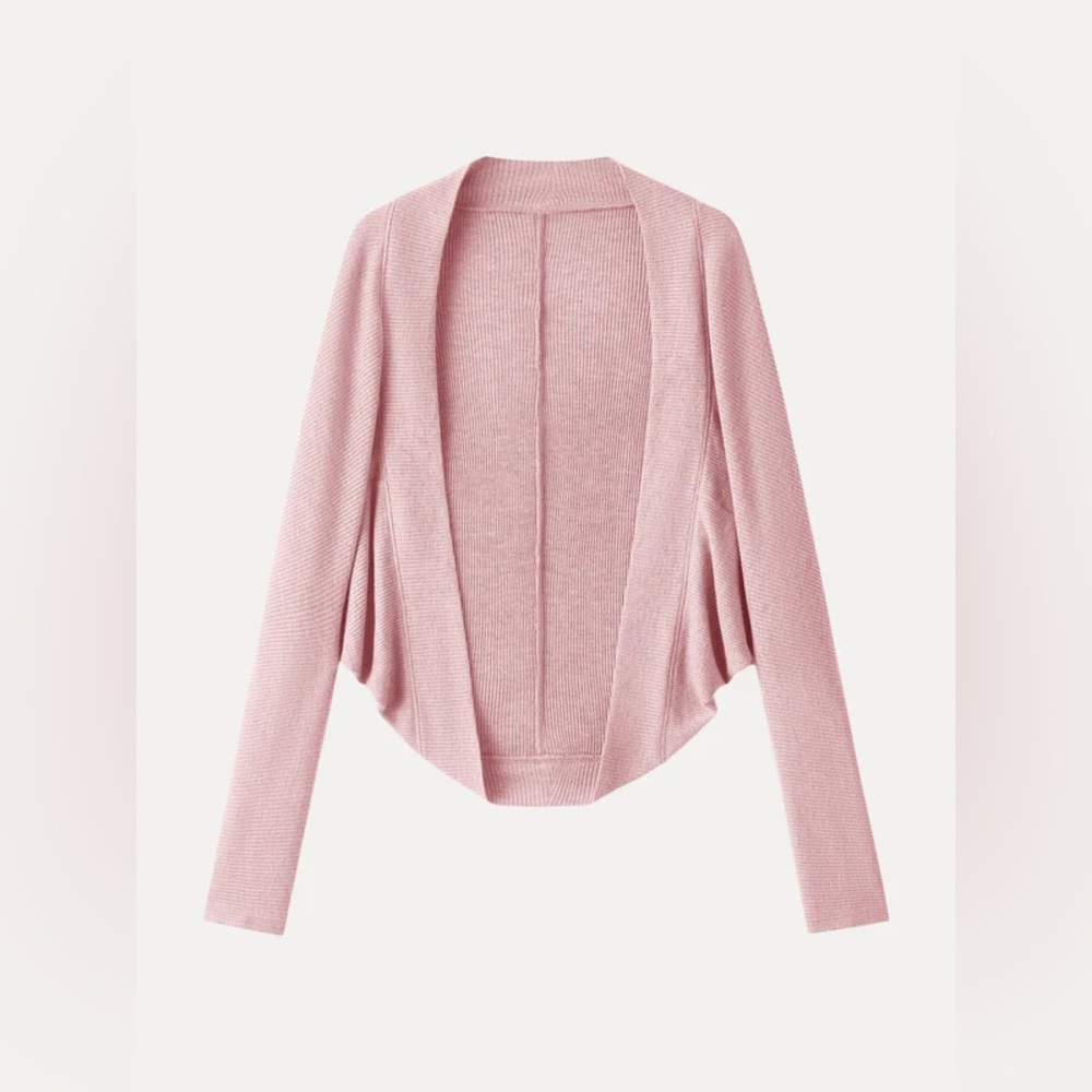 New OGL Classic Cozy Knit Shrug Sweater Pink Size Medium - Picture 7 of 9